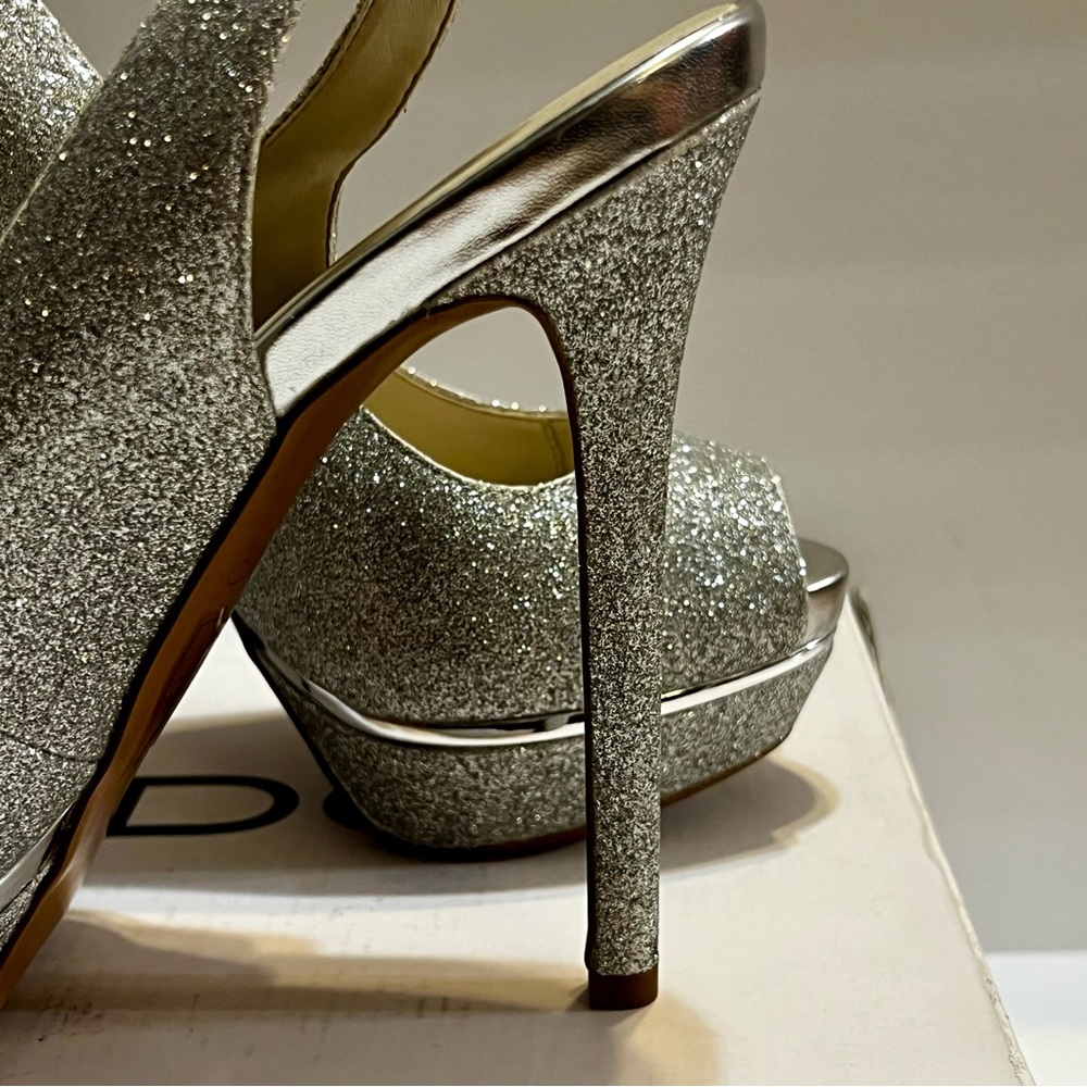 Silver Glittered Platform Heel - image 7